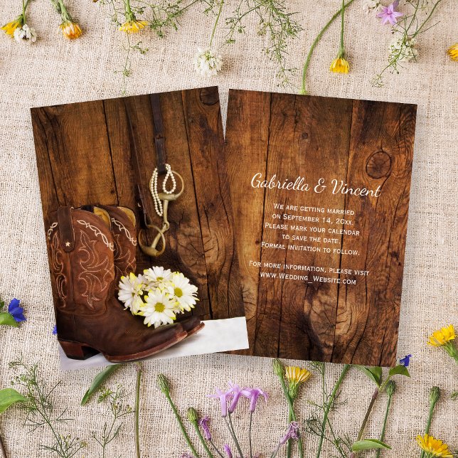 Cowboy Boots and Horse Bit Wedding Save the Date (Creator Uploaded)
