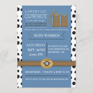 Cowboy Boots Baby Shower Invitation