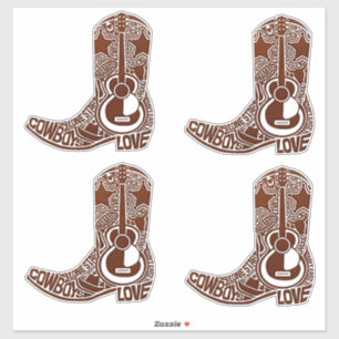 Cowboy Boots Brown Custom-Cut Vinyl Stickers