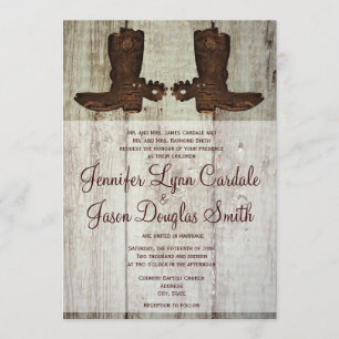 Cowboy Boots Country Western Wedding Invitations