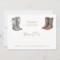 Cowboy Boots Couple Photo Wedding Save the Date