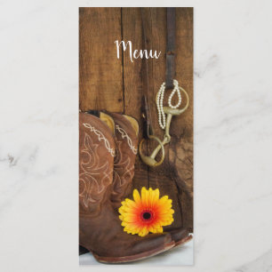 Cowboy Boots, Daisy and Horse Bit Wedding Menu
