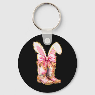 Cowboy Boots Easter Bunny Howdy Coquette  Keychain