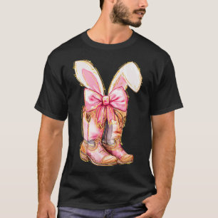 Cowboy Boots Easter Bunny Howdy Coquette T-Shirt