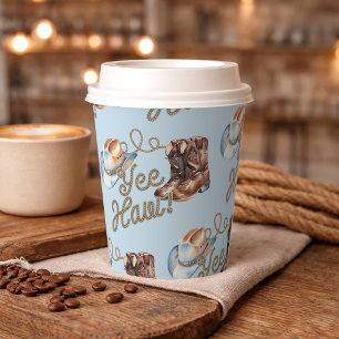 Cowboy Boots First Rodeo Birthday Paper Cups