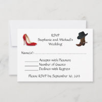 Cowboy Boots High Heels Shoes Wedding  RSVP