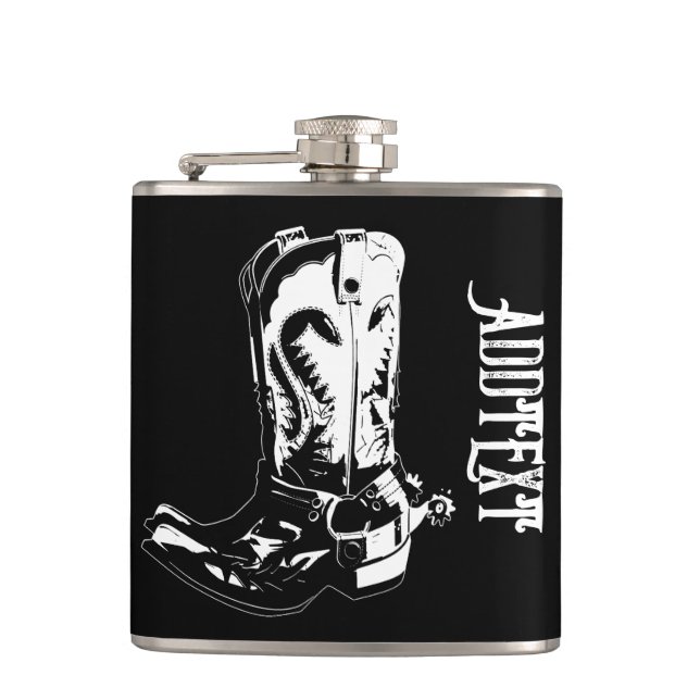 Cowboy boots hip flask (Front)