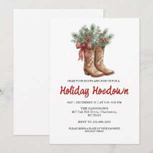 Cowboy Boots Holiday Celebration, Editable Country Invitation