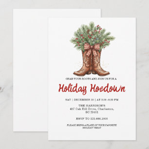 Cowboy Boots Holiday Celebration, Editable Country Invitation