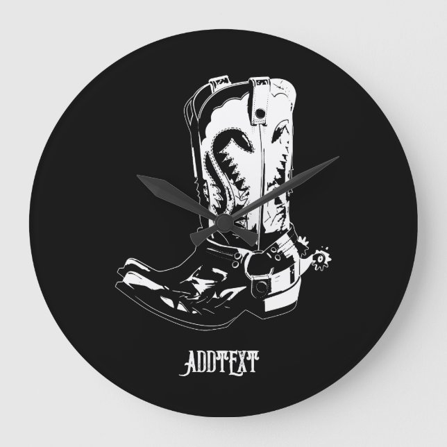 Cowboy boots large clock (Front)