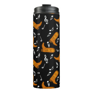 Cowboy Boots Music Notes Thermal Tumbler