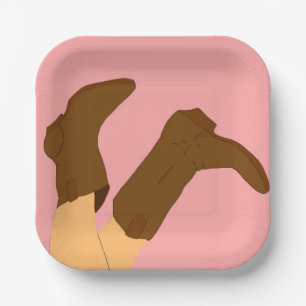 Cowboy Boots  Paper Plate