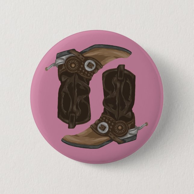 Cowboy Boots Pattern 2 Inch Round Button (Front)