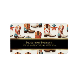 Cowboy boots pattern     label