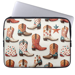 Cowboy boots pattern laptop sleeve