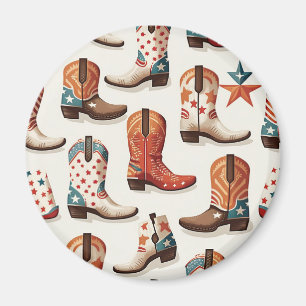Cowboy boots pattern magnet