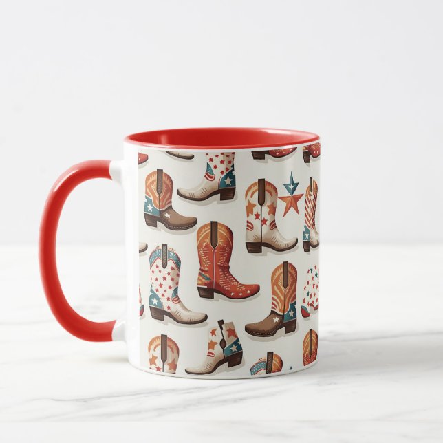 Cowboy boots pattern mug (Left)