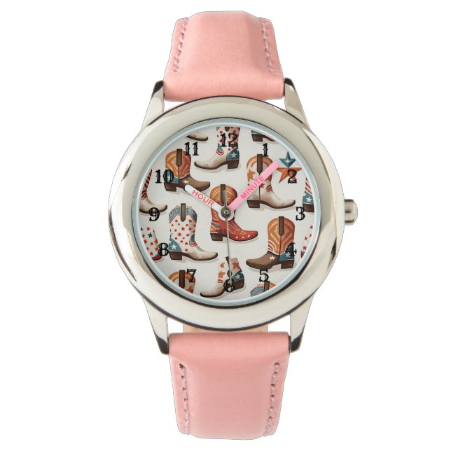 Cowboy boots pattern watch (Front)