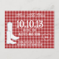 Cowboy Boots Red Chequered Gingham