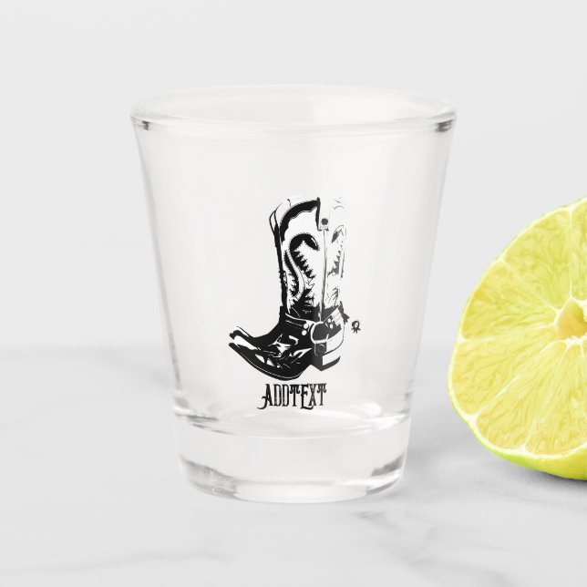 Cowboy boots shot glass (Front)