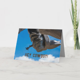 Cowboy boots spurs & open blue sky Birthday Card. Card