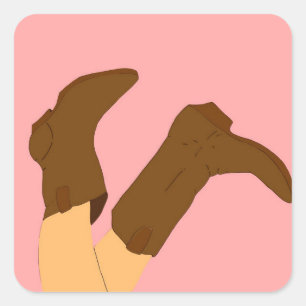 Cowboy Boots Square Sticker