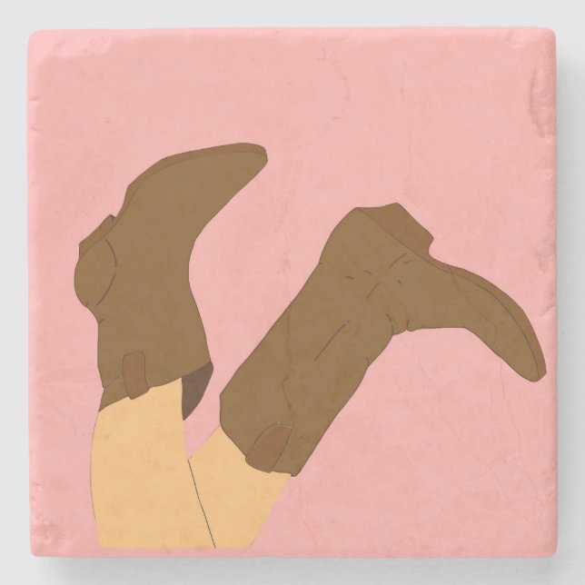 Cowboy Boots  Stone Coaster (Front)