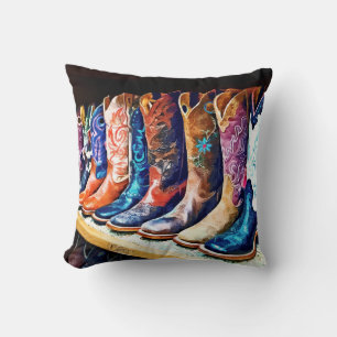 Cowboy Boots Throw Pillow