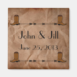 Cowboy Boots Wedding Favour Magnet