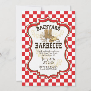 Cowboy Boots Western Jardin Barbecue Invitation