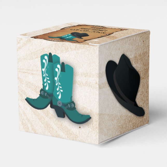 cowboy boots western Personalized favour boxes (Front Side)