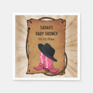 cowboy boots western personalized party napkins
