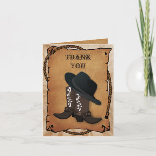 cowboy boots western Theme Thank you Card