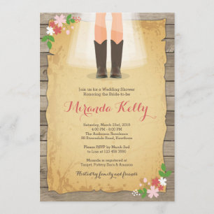 Cowboy Bridal Shower Invitation / Rustic Bridal