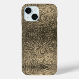 Cowboy brown  western country leather pattern iPhone 15 case