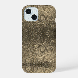 Cowboy brown  western country leather pattern iPhone 15 case