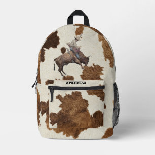 Cowboy Bull Rider Boys Backpack Western Rodeo
