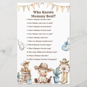 Cowboy Cactus Baby Shower Who Knows Mommy Best