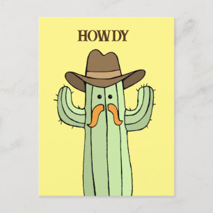 Cowboy Cactus Howdy Postcard
