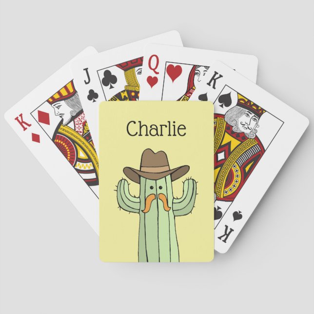 Cowboy Cactus Personalized Playing Cards (Back)