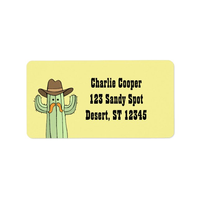 Cowboy Cactus Western Return Address Labels (Front)