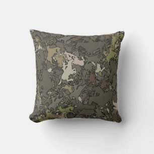 Cowboy Camouflage Pattern Throw Pillow