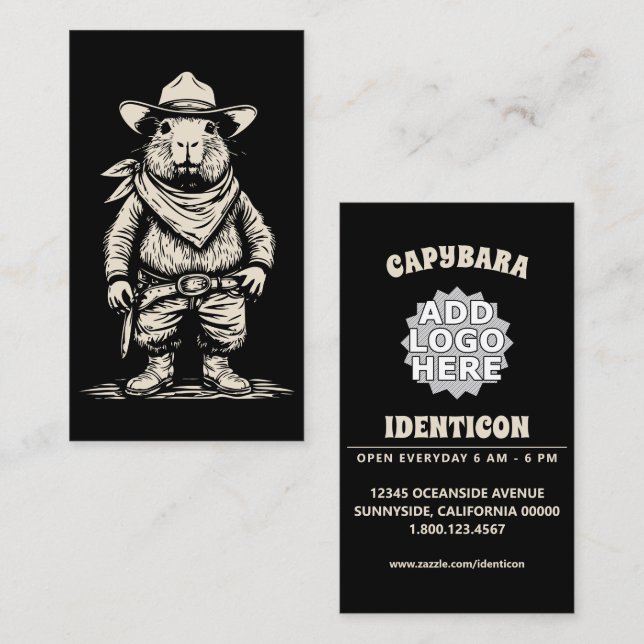cowboy capybara business card (Front/Back)
