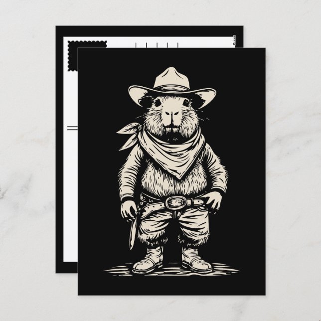 cowboy capybara holiday postcard (Front/Back)