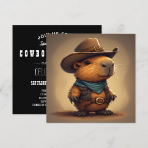 cowboy capybara invitation