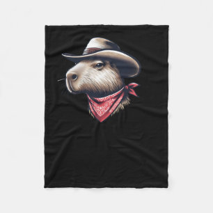 Cowboy Capybara With Red Bandana Detail Sticker  Fleece Blanket