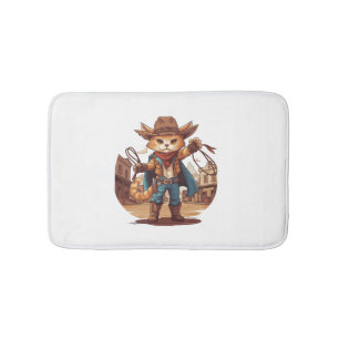 Cowboy Cat Bath Mat