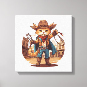 Cowboy Cat Canvas Print