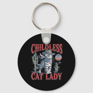 Cowboy Cat Childless Cat Lady 2024 Keychain