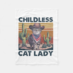 Cowboy Cat Childless Cat Lady For Kamala Election Fleece Blanket